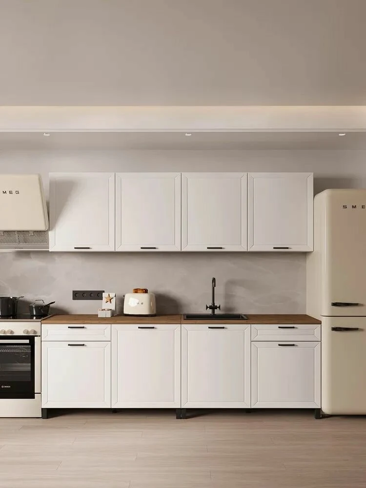 Кухонный гарнитур Мадрид Мебельная Фабрика , белый, прямой, 2.4 м