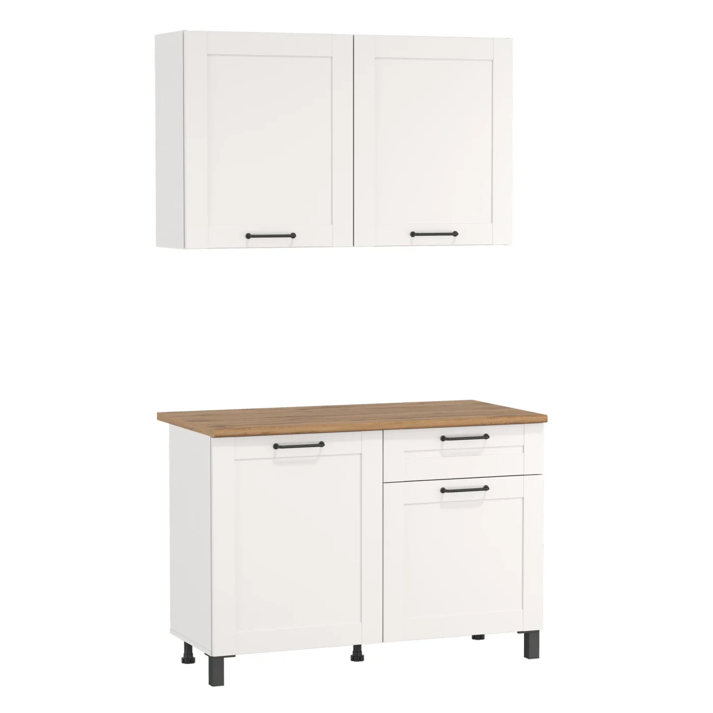 Кухонный гарнитур Аризона 2,2м МДФ/ЛДСП белый со столешницей