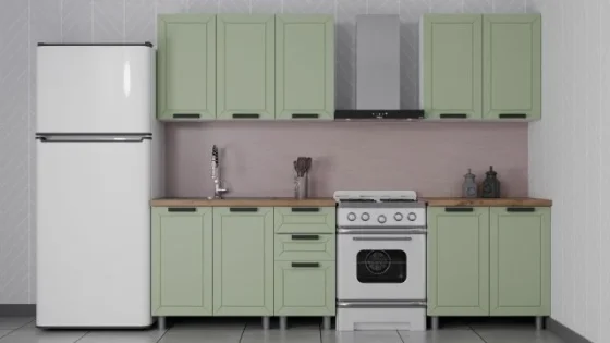 ARNIKA Кухонный гарнитур Лилия 2 м Фиcташка/Фисташка, черный, без столешницы